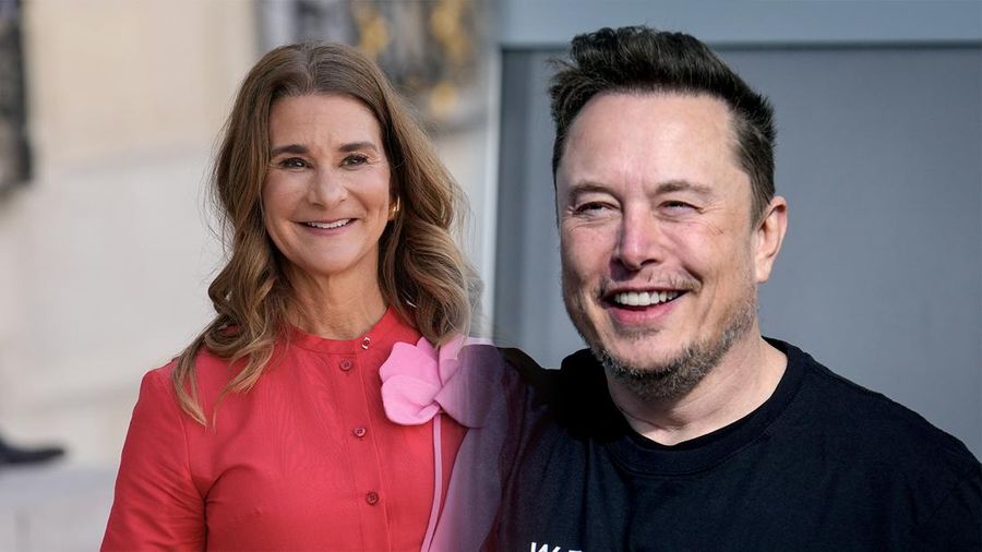 Foto kolase Melinda Gates dan Elon Musk. (AP Photo)