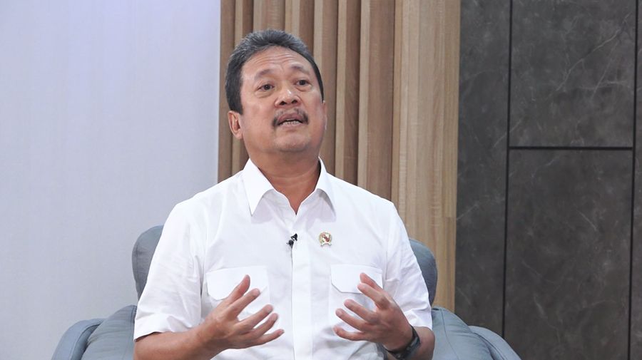 Menteri Kelautan dan Perikanan (MenKP) Sakti Wahyu Trenggono dalam program Economic Update 2024. (CNBC Indonesia TV)