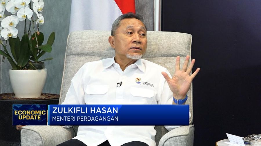 Menteri Perdagangan (Mendag) Zulkifli Hasan (Zulhas) dalam dialog Economic Update 2024 CNBC Indonesia. (CNBC Indonesia TV)
