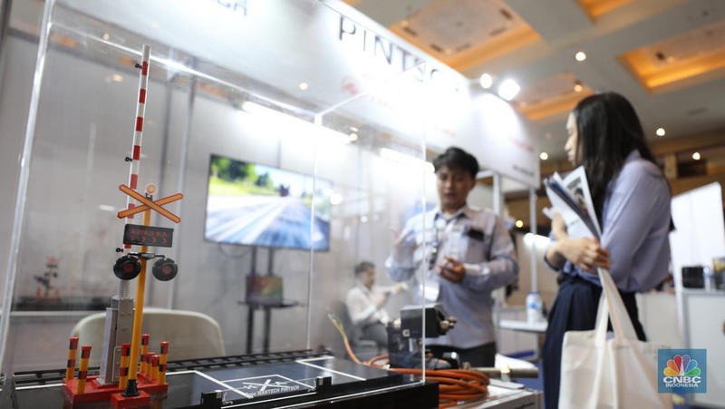 Pameran Railwaytech Indonesia di Jakarta, Selasa (30/7/2024). (CNBC Indonesia/Tri Susilo)