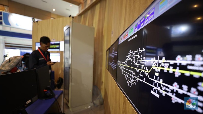 Pameran Railwaytech Indonesia di Jakarta, Selasa (30/7/2024). (CNBC Indonesia/Tri Susilo)