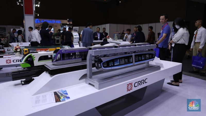 Pameran Railwaytech Indonesia di Jakarta, Selasa (30/7/2024). (CNBC Indonesia/Tri Susilo)