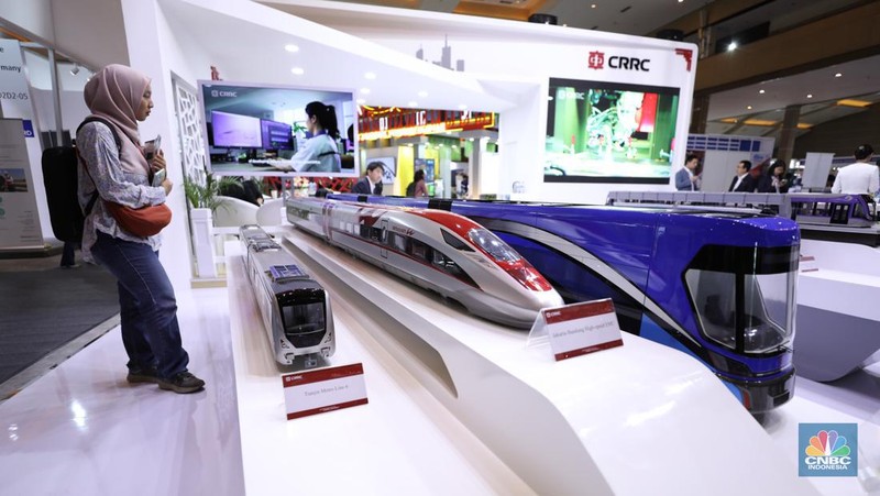 Pameran Railwaytech Indonesia di Jakarta, Selasa (30/7/2024). (CNBC Indonesia/Tri Susilo)