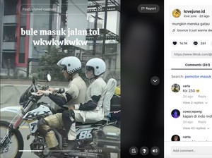 Viral Bule Naik Motor Masuk Jalan Tol
