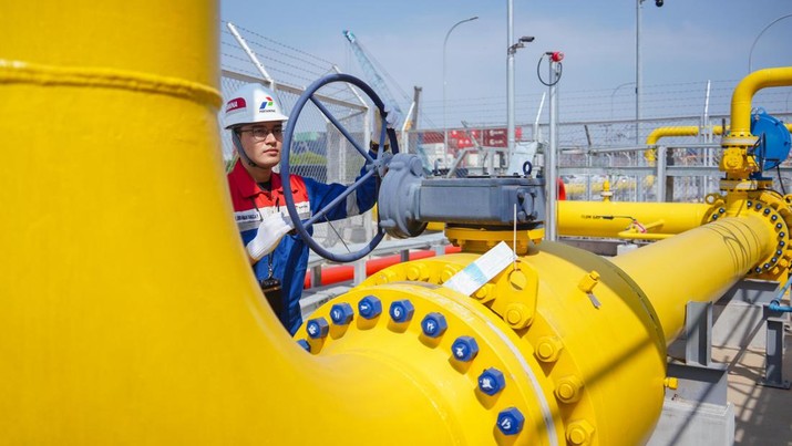 Fasilitas Penerima Gas atau On Shore Receiving Facilites (ORF) Pipa Transmisi Gas Cirebon-Semarang (Cisem) Tahap 1 di Tambak Rejo, Semarang, Jawa Tengah, yang dioperasikan PT Pertamina Gas (Pertagas). (Dok. Pertagas)