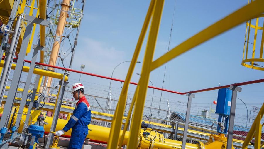 Fasilitas Penerima Gas atau On Shore Receiving Facilites (ORF) Pipa Transmisi Gas Cirebon-Semarang (Cisem) Tahap 1 di Tambak Rejo, Semarang, Jawa Tengah, yang dioperasikan PT Pertamina Gas (Pertagas). (Dok. Pertagas)