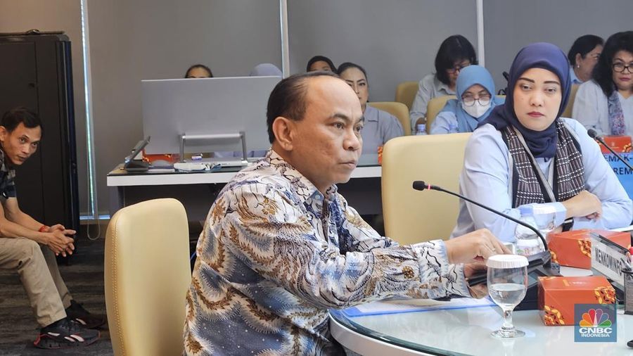 Konferensi Pers Menteri Komunikasi dan Informatika (Menkominfo) Budi Arie Setiadi soal Pemberantasan Judi Online, Kamis (1/8/2024) di Gedung Kementerian Kominfo, Jakarta, Kamis (1/8/2024). (²©²ÊÍøÕ¾/Intan)