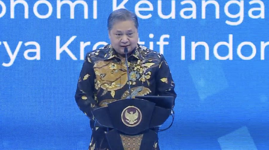 Menteri Koordinator Bidang Perekonomian, Airlangga Hartarto dalam Upacara Pembukaan FEKDI x KKI 2024. (Tangkapan Layar Youtube Bank Indonesia)