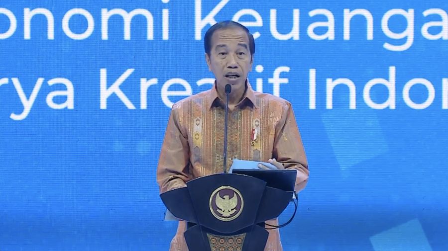 Presiden Joko Widodo saat memberikan sambutan dalam Upacara Pembukaan FEKDI x KKI 2024. (Tangkapan Layar Youtube Bank Indonesia)