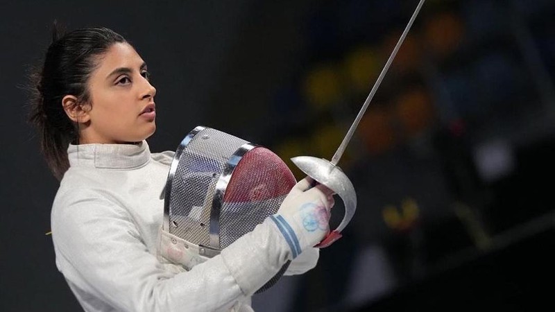 Atlet anggar Mesir Nada Hafez mengumumkan kehamilannya saat berlaga di Olimpiade Paris 2024. (Instagram @nada_hafez)