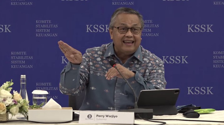 Gubernur Bank Indonesia, Perry Warjiyo dalam Konferensi Pers KSSK : Hasil Rapat Berkala KSSK III Tahun 2024. (Tangkapan Layar Youtube kementerian Keuangan)