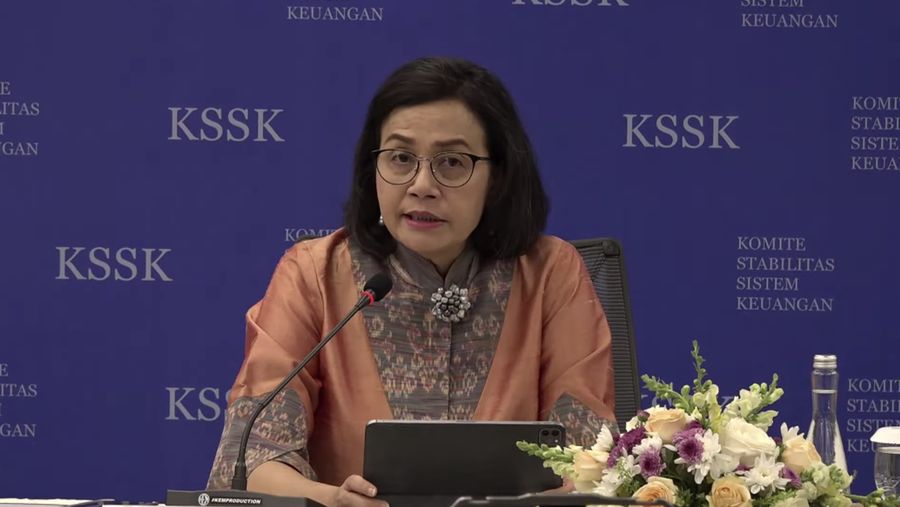 Menteri Keuangan, Sri Mulyani Indrawati dalam Konferensi Pers KSSK : Hasil Rapat Berkala KSSK III Tahun 2024. (Tangkapan Layar Youtube kementerian Keuangan)