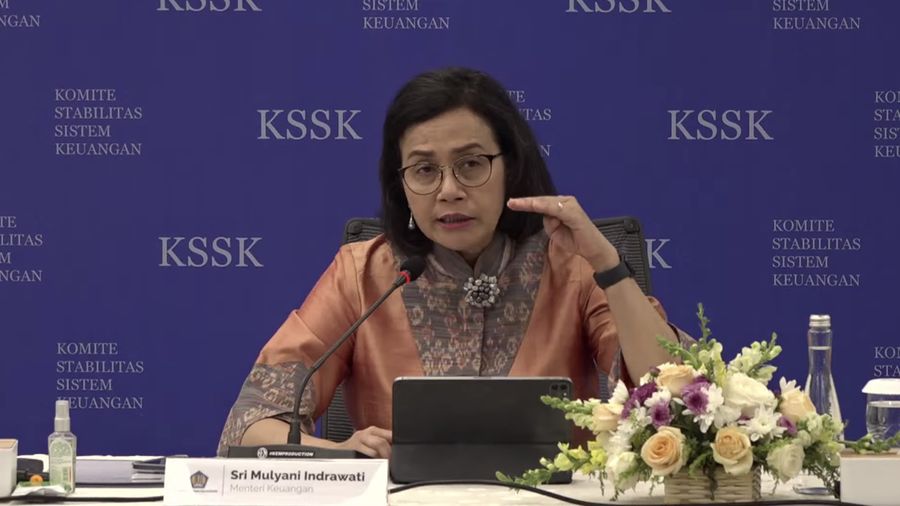 Menteri Keuangan, Sri Mulyani Indrawati dalam Konferensi Pers KSSK : Hasil Rapat Berkala KSSK III Tahun 2024. (Tangkapan Layar Youtube kementerian Keuangan)