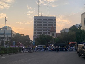 Ada Aksi Bela Palestina di Depan Kedubes AS, Jl Medan Merdeka Selatan Ditutup