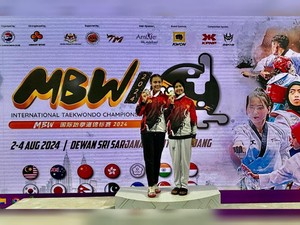 2 Polwan Polda Babel Sabet Medali Emas di MBW International Taekwondo Malaysia