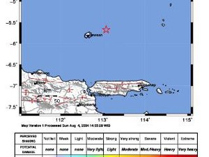 Gempa Bangkalan M 4,1 Dirasakan hingga Bawean