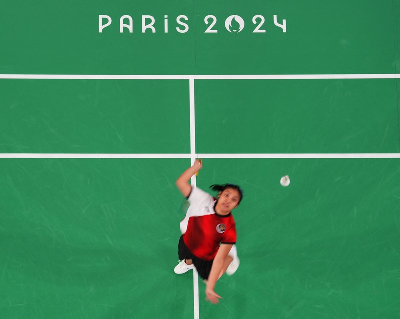 Gregoria Mariska Tunjung dari Indonesia bereaksi saat bermain melawan An Se-young dari Korea Selatan selama pertandingan semifinal bulu tangkis tunggal putri di Olimpiade Musim Panas 2024, Minggu, 4 Agustus 2024, di Paris, Prancis. Gregoria Mariska Tunjung dari Indonesia bereaksi saat bermain melawan An Se-young dari Korea Selatan selama pertandingan semifinal bulu tangkis tunggal putri di Olimpiade Musim Panas 2024, Minggu, 4 Agustus 2024, di Paris, Prancis. (AP Photo/Kin Cheung)
