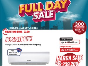 Beli AC Split 1 PK di Transmart Full Day Sale, Diskon Rp 1,1 Juta