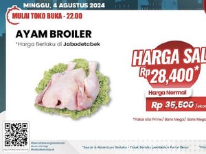 Borong Sekarang! Ayam Broiler Mulai Rp 26.000/Ekor di Transmart Full Day Sale