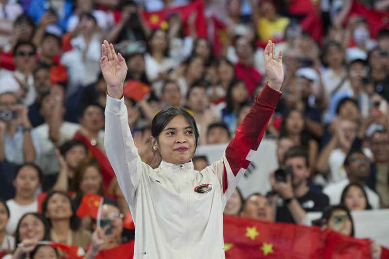 Aksi pebulu tangkis tunggal putri Indonesia, Gregoria Mariska Tunjung saat menghadapi pebulu tangkis Korea Selatan, An Se-young pada pertandingan semifinal Olimpiade Musim Panas 2024, Minggu, 4 Agustus 2024, di Paris, Prancis. (AP Photo/Kin Cheung) Aksi pebulu tangkis tunggal putri Indonesia, Gregoria Mariska Tunjung saat menghadapi pebulu tangkis Korea Selatan, An Se-young pada pertandingan semifinal Olimpiade Musim Panas 2024, Minggu, 4 Agustus 2024, di Paris, Prancis. (AP Photo/Kin Cheung)