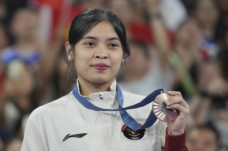 Aksi pebulu tangkis tunggal putri Indonesia, Gregoria Mariska Tunjung saat menghadapi pebulu tangkis Korea Selatan, An Se-young pada pertandingan semifinal Olimpiade Musim Panas 2024, Minggu, 4 Agustus 2024, di Paris, Prancis. (AP Photo/Kin Cheung) Aksi pebulu tangkis tunggal putri Indonesia, Gregoria Mariska Tunjung saat menghadapi pebulu tangkis Korea Selatan, An Se-young pada pertandingan semifinal Olimpiade Musim Panas 2024, Minggu, 4 Agustus 2024, di Paris, Prancis. (AP Photo/Kin Cheung)