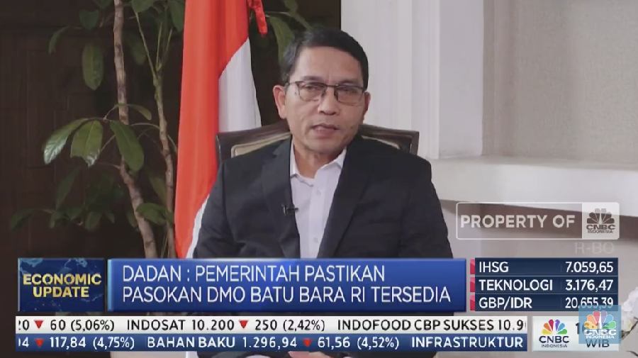 Sekjen Kementerian ESDM, Dadan Kusdiana dalam acara Closing Bell, Senin (5/8/2024). (CNBC Indonesia TV)