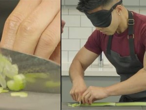 Keren! Chef Ini Berhasil Potong 125 Seledri dengan Mata Tertutup
