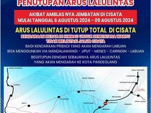 Ada Perbaikan Jembatan, Jalan Saketi-Labuan Pandeglang Ditutup Sementara