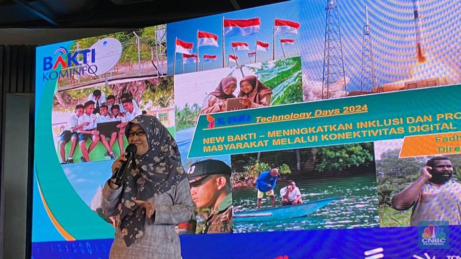 Direktur Utama Bakti, Fadhilah Mathar di XL Axiata Technology Days 2024, Rabu (7/8/2024). (CNBC Indonesia/Novina Putri Bestari)