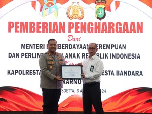Polres Soetta Terima Penghargaan KemenPPPA atas Ungkap Kasus Child Grooming