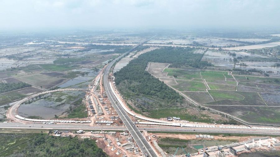 Pogress pembangunan Simpang Susun (Junction) Palembang. (Dok. Hutama Karya)