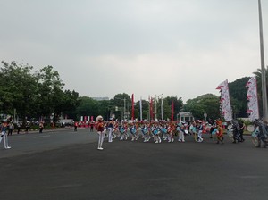 Gladi Kirab Bendera Monas-Halim, Jl Medan Merdeka Barat ke Bundaran HI Ditutup