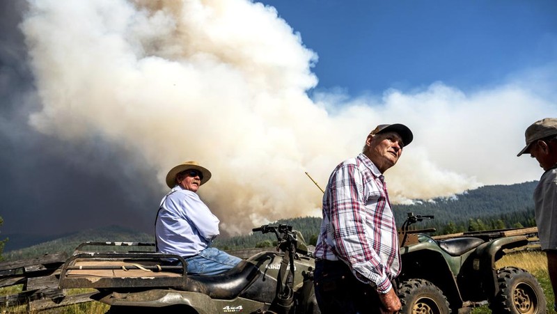 Suasana kebakaran di dekat Mill Creek di Tehama County, California, pada Rabu, (7/8/2024) Agustus 2024. (REUTERS/Fred Greaves)