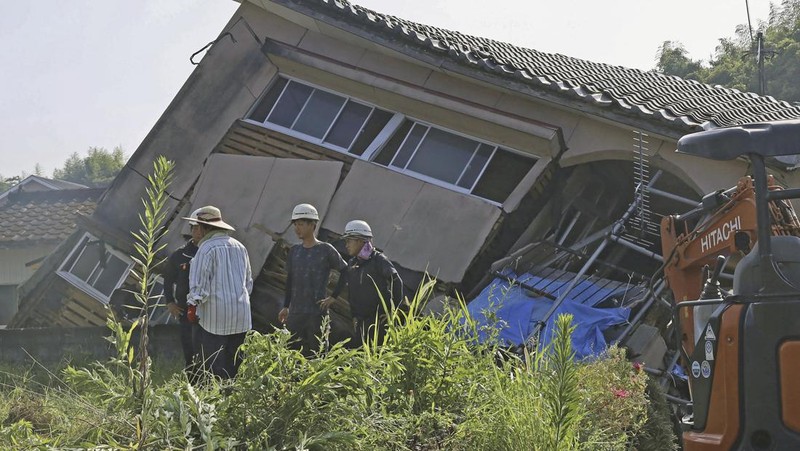 Gempa guncang Jepang di Shibushi, prefektur Kagoshima, Jepang selatan, Jumat, 9 Agustus 2024. (AP/)