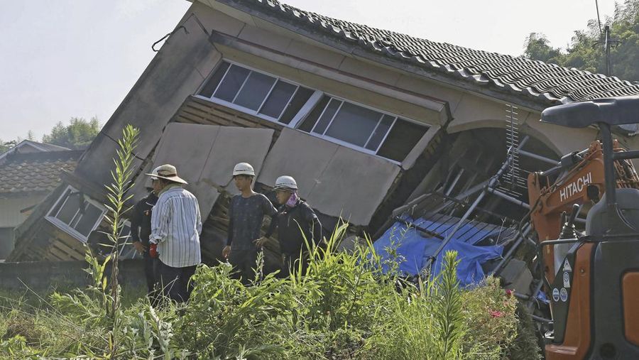 Gempa guncang Jepang di Shibushi, prefektur Kagoshima, Jepang selatan, Jumat, 9 Agustus 2024. (AP/)