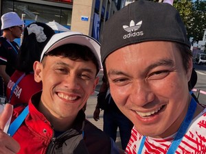 Baim Wong Nonton Langsung Olimpiade Paris, Bertemu Veddriq & Rizki Juniansyah