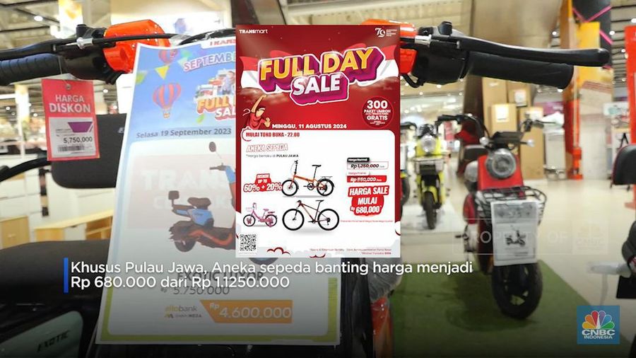 Transmart kembali menggelar program pesta diskon besar-besaran 50% + 20%, di Transmart Full Day Sale hari ini, Minggu (11/08).

Program ini hadir di seluruh gerai Transmart se-Indonesia, mulai berlangsung saat toko buka sampai tutup.