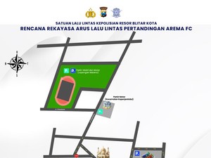 Simak Rekayasa Lalin Jalan Stadion Soepriadi Ditutup Saat Laga Arema FC