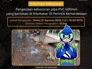 Ada Pipa Bocor, Suplai Air PDAM Makassar Terganggu di 15 Titik Lokasi