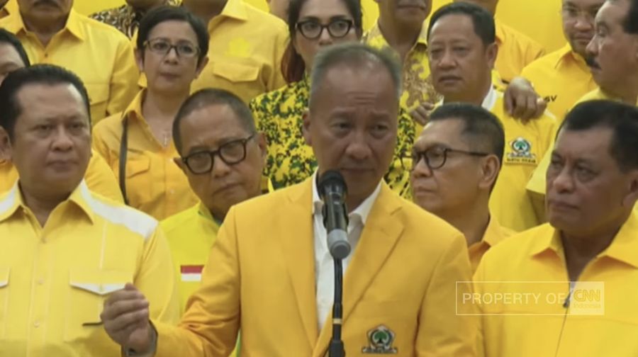 Agus Gumiwang Diputuskan Menjadi PLT Ketum Partai Golkar. (Tangkapan Layar Youtube/CNN Indonesia)