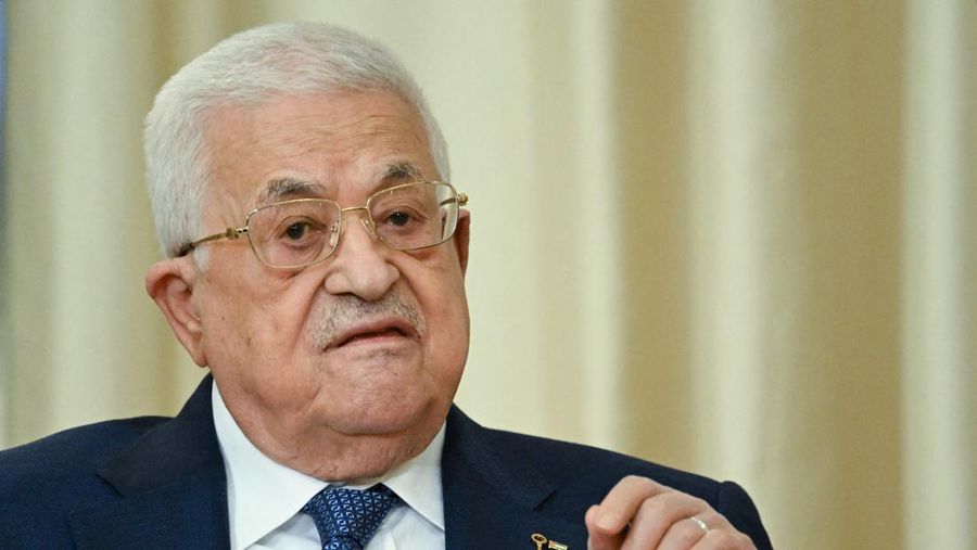 Palestinian President Mahmoud Abbas attends a meeting with Russian President Vladimir Putin outside Moscow, Russia August 13, 2024. Sputnik/Alexey Maishev/Pool via REUTERS ATTENTION EDITORS - THIS IMAGE WAS PROVIDED BY A THIRD PARTY.