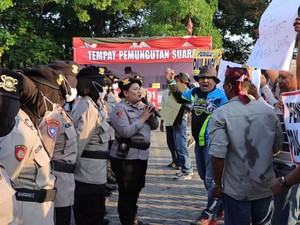 Ratusan Personel Gabungan di Nganjuk Gelar Sispamkota Jelang Pilkada