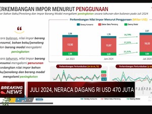 Video: Menyusut! Surplus Dagang RI Juli 2024 Tinggal USD 470 Juta
