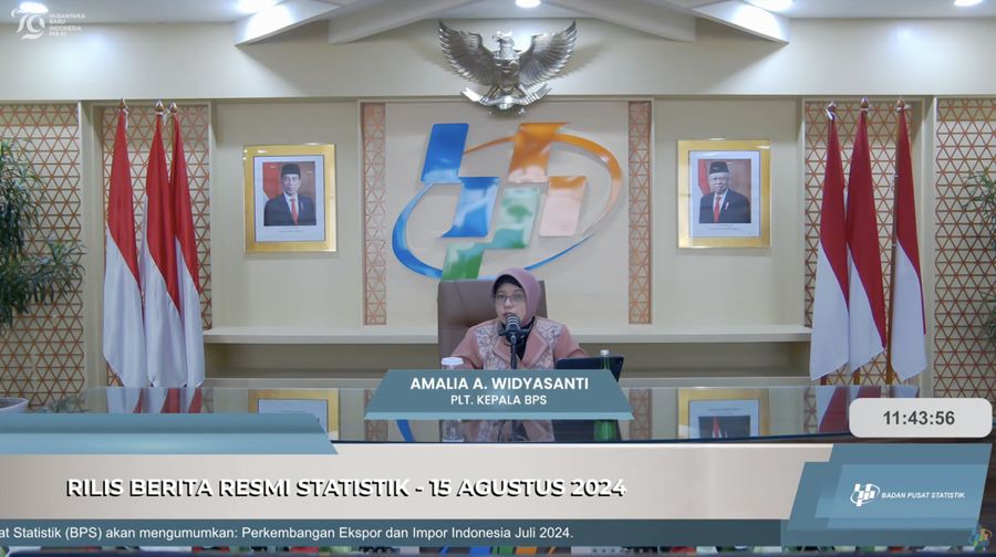 Plt Kepala BPS Amalia Adininggar Widyasanti dalam Rilis BPS. (Tangkapan Layar Youtube BPS Statistics)