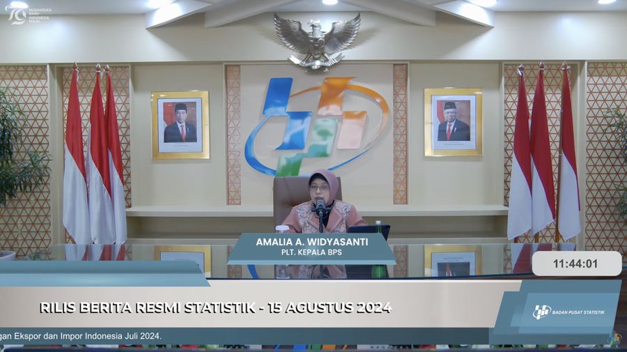 Plt Kepala BPS Amalia Adininggar Widyasanti dalam Rilis BPS. (Tangkapan Layar Youtube BPS Statistics)