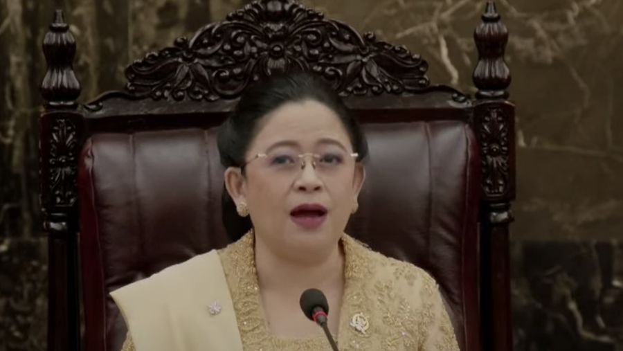 Ketua DPR RI, Puan Maharani dalam Sidang Tahunan MPR dan Sidang Bersama DPR RI-DPD RI di gedung DPR/MPR RI, Jakarta, Jumat (16/8/2024). (Tangkapan Layar Youtube DPR RI)