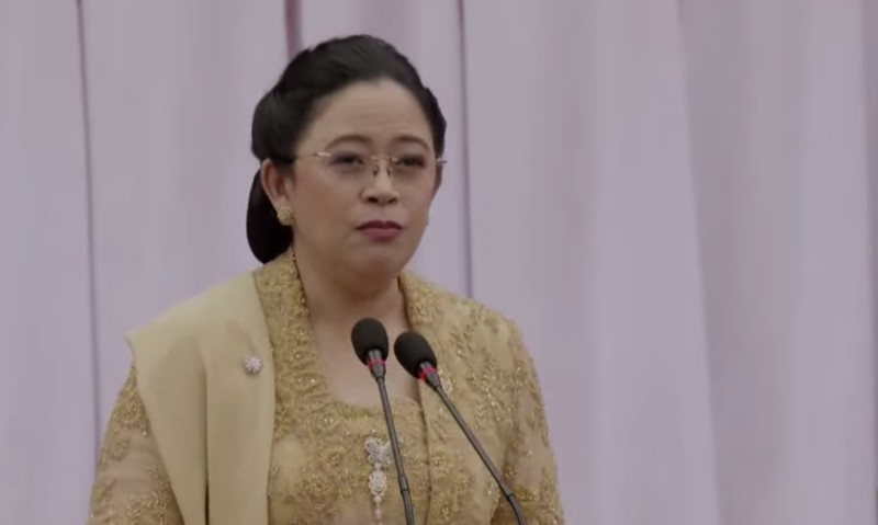 Ketua DPR RI, Puan Maharani dalam Sidang Tahunan MPR dan Sidang Bersama DPR RI-DPD RI di gedung DPR/MPR RI, Jakarta, Jumat (16/8/2024). (Tangkapan Layar Youtube DPR RI)