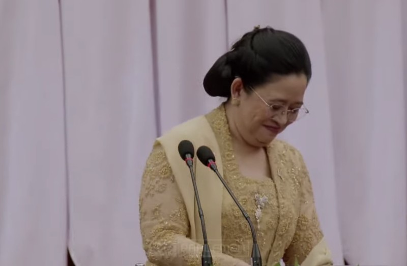 Ketua DPR RI, Puan Maharani dalam Sidang Tahunan MPR dan Sidang Bersama DPR RI-DPD RI di gedung DPR/MPR RI, Jakarta, Jumat (16/8/2024). (Tangkapan Layar Youtube DPR RI)