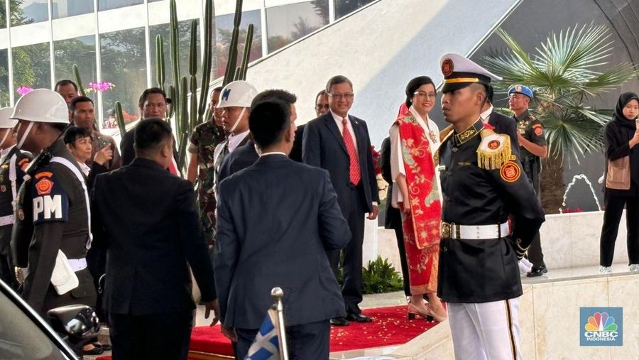 Menteri Energi dan Sumber Daya Mineral (ESDM), Arifin Tasrif dalam Sidang Tahunan MPR dan Sidang Bersama DPR RI-DPD RI di gedung DPR/MPR RI, Jakarta, Jumat (16/8/2024). (CNBC Indonesia/Firda Dwi Muliawati)