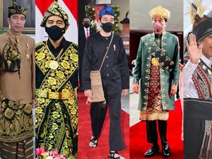 Potret Jokowi Berbaju Adat di HUT RI